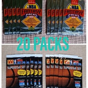 1992-93 McDonalds NBA Cards 20 Pack Lot - 10 Upper Deck / 10 NBA Hoops